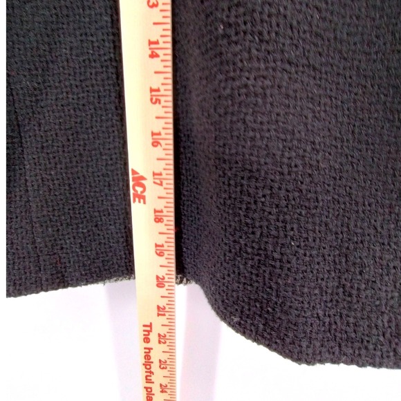 Banana Republic Tweed‎ Moto Jacket Blazer Black Faux Leather Trim Size 4 - Picture 13 of 15